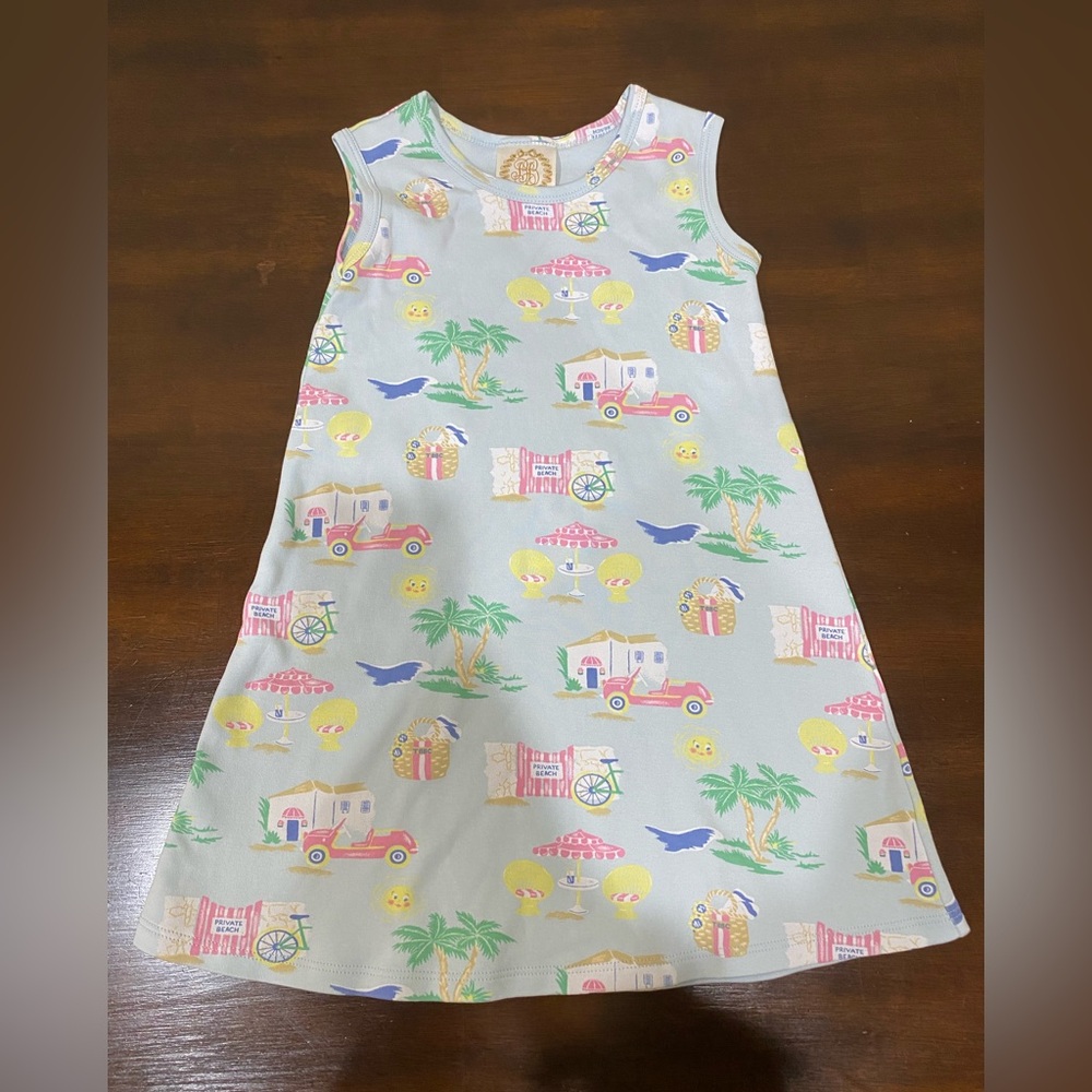 The Beaufort Bonnet Company Summer Cotton Dress Size 5 Beach Palm Trees Pool